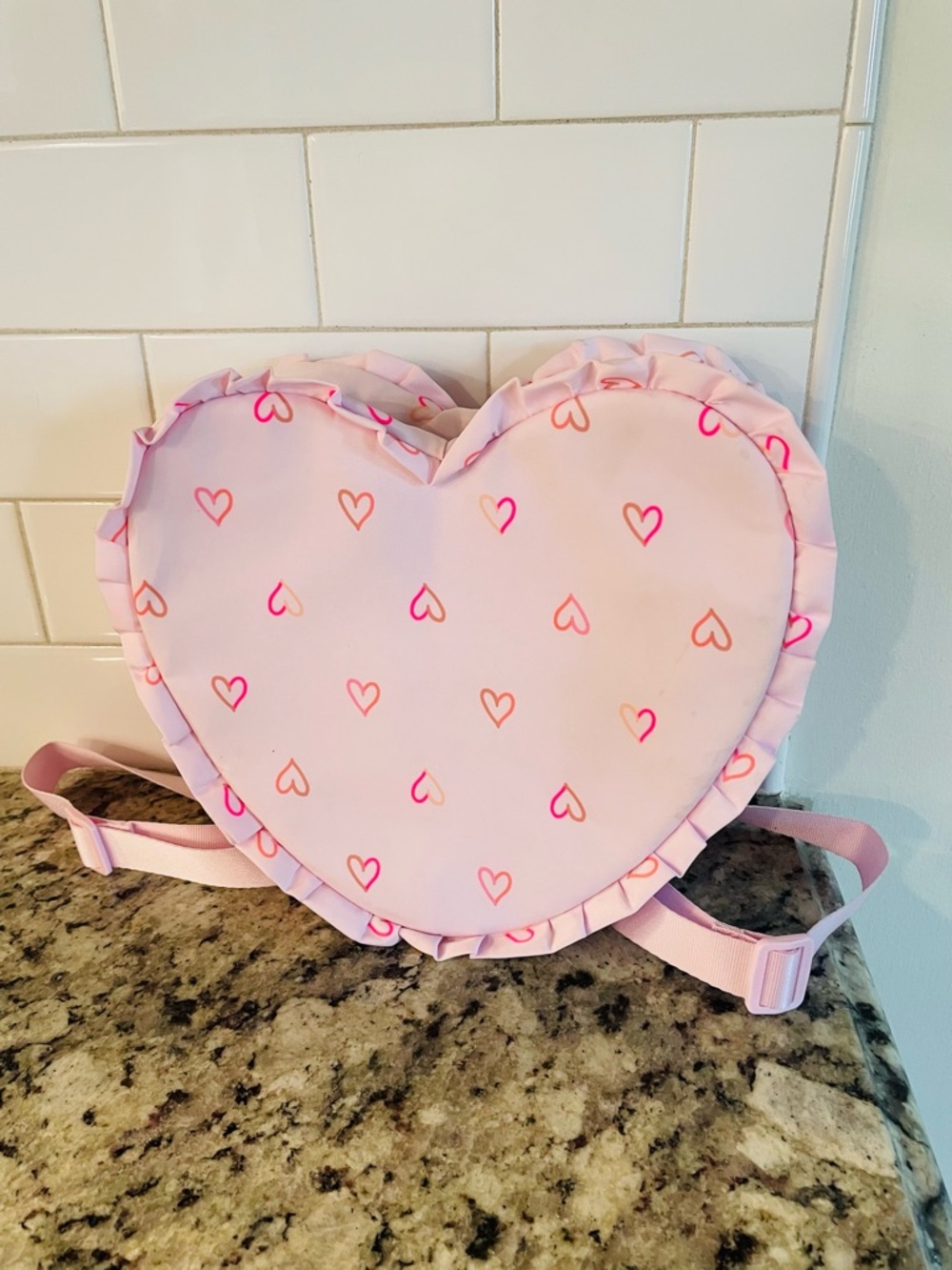 Cat & Jack Pink Mini Heart-Shaped Ruffle Backpack